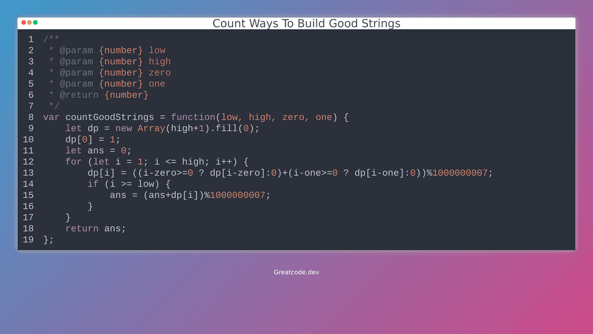 Count Ways To Build Good Strings